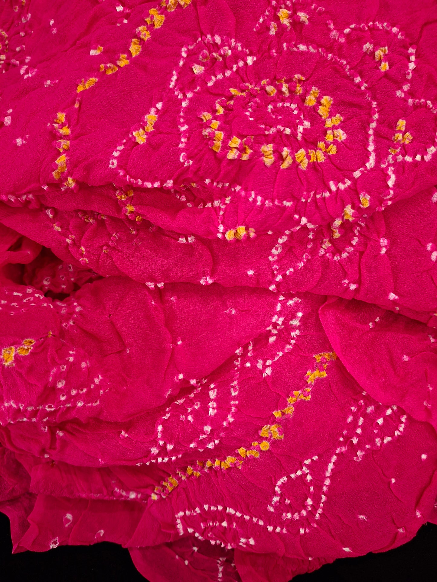 Pure crepe silk Rai Bandhej saree