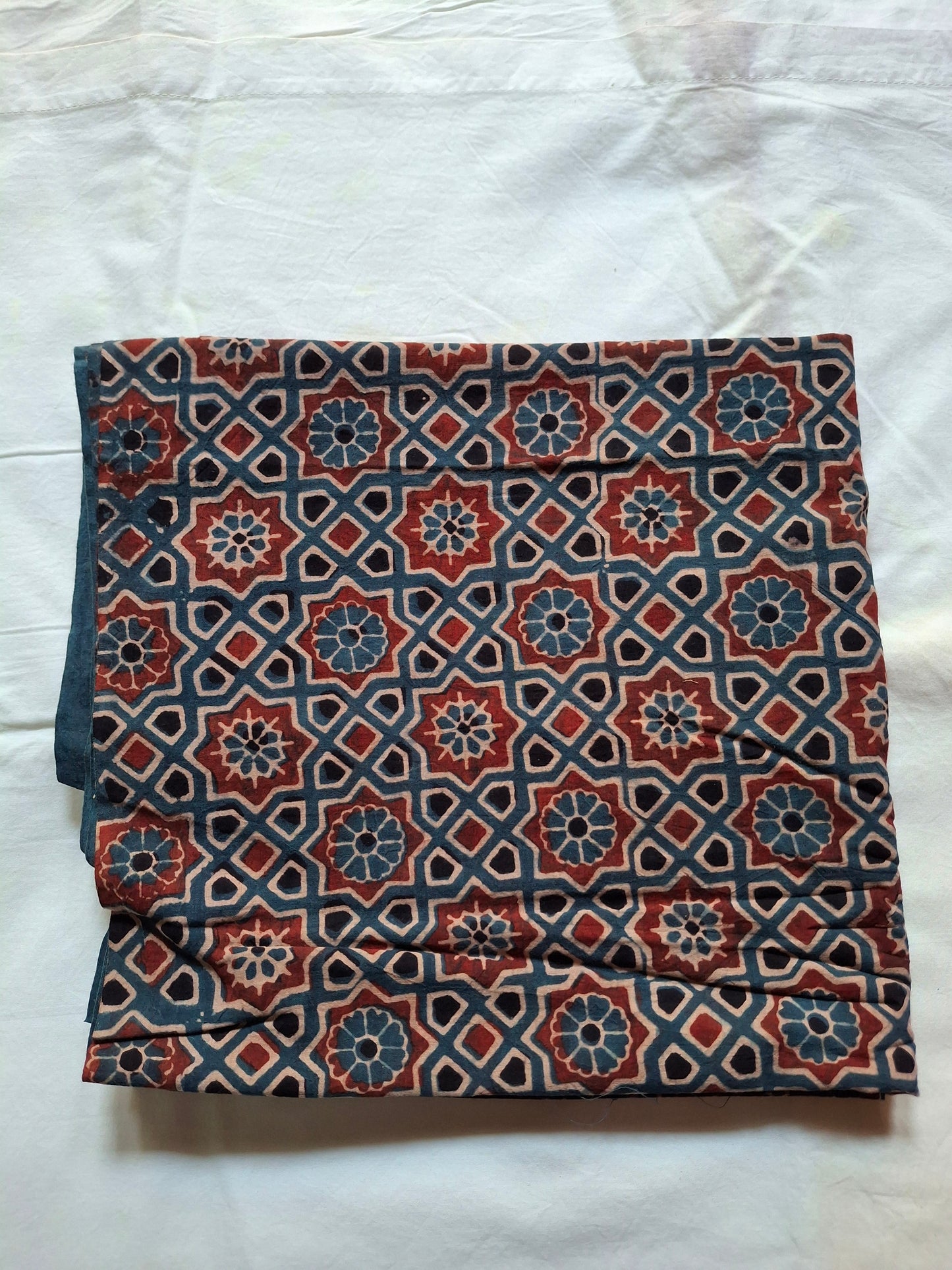 Pure Ajrak handblock print fabric rate/ Meter