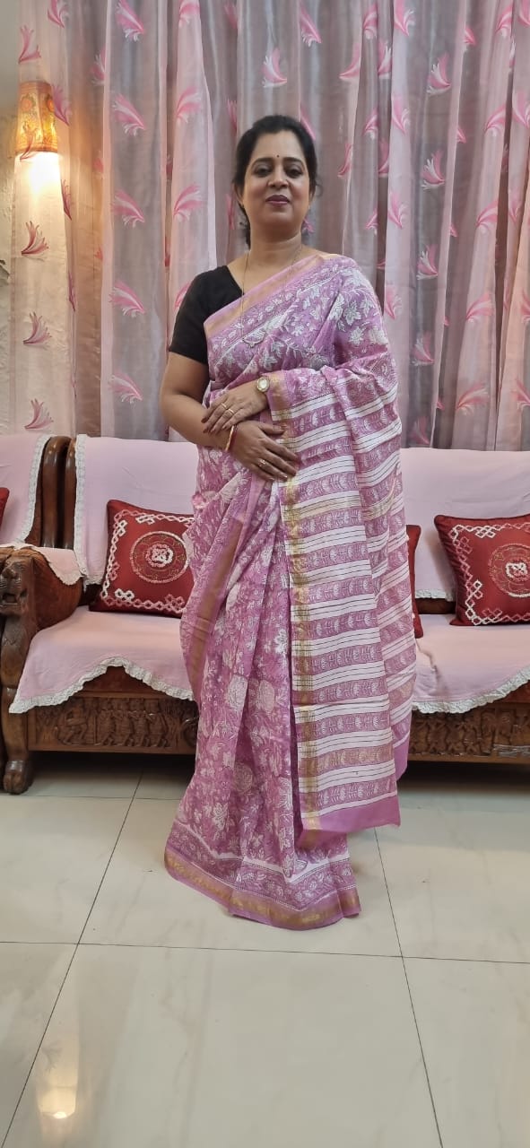 Pure Maheshwari silk saree
