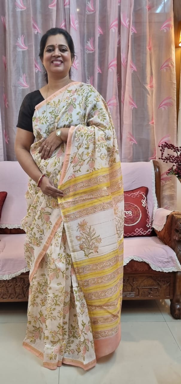 Pure Maheshwari silk saree