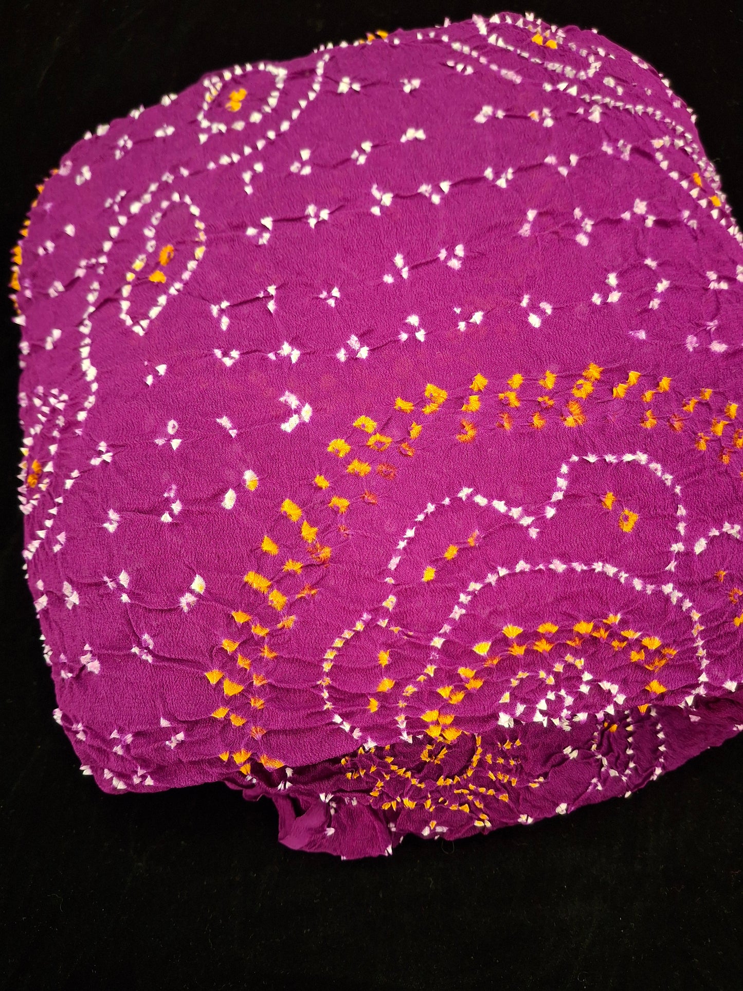 Pure crepe silk Rai Bandhej saree