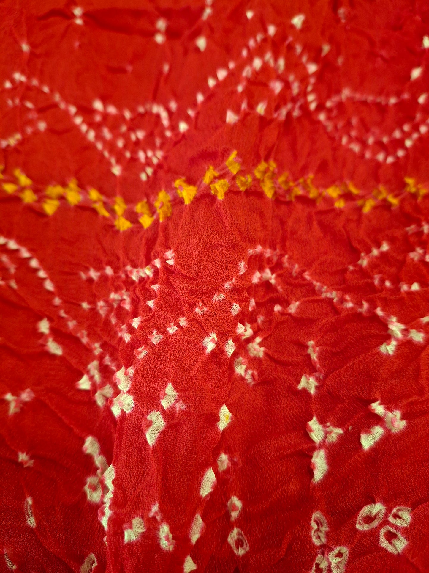 Pure crepe silk Rai Bandhej saree