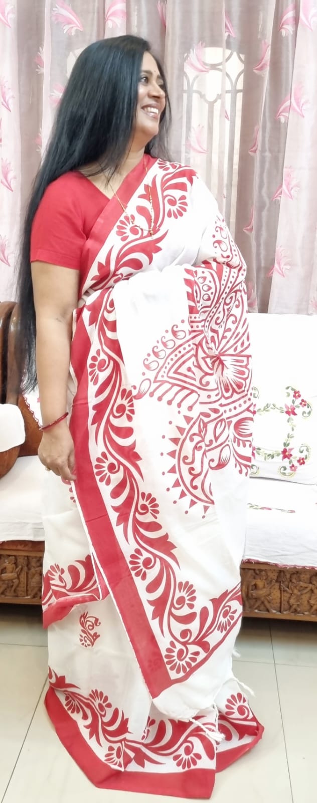 Pure Mul cotton screen printing saree
