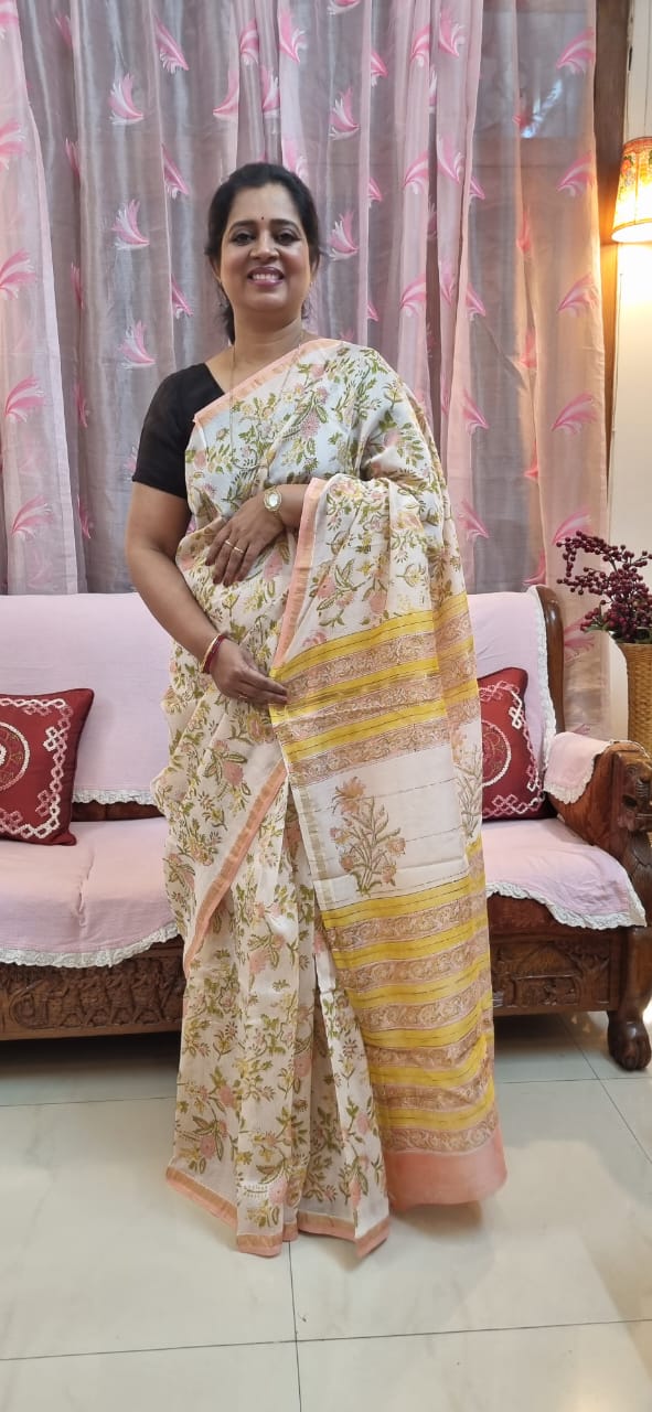 Pure Maheshwari silk saree