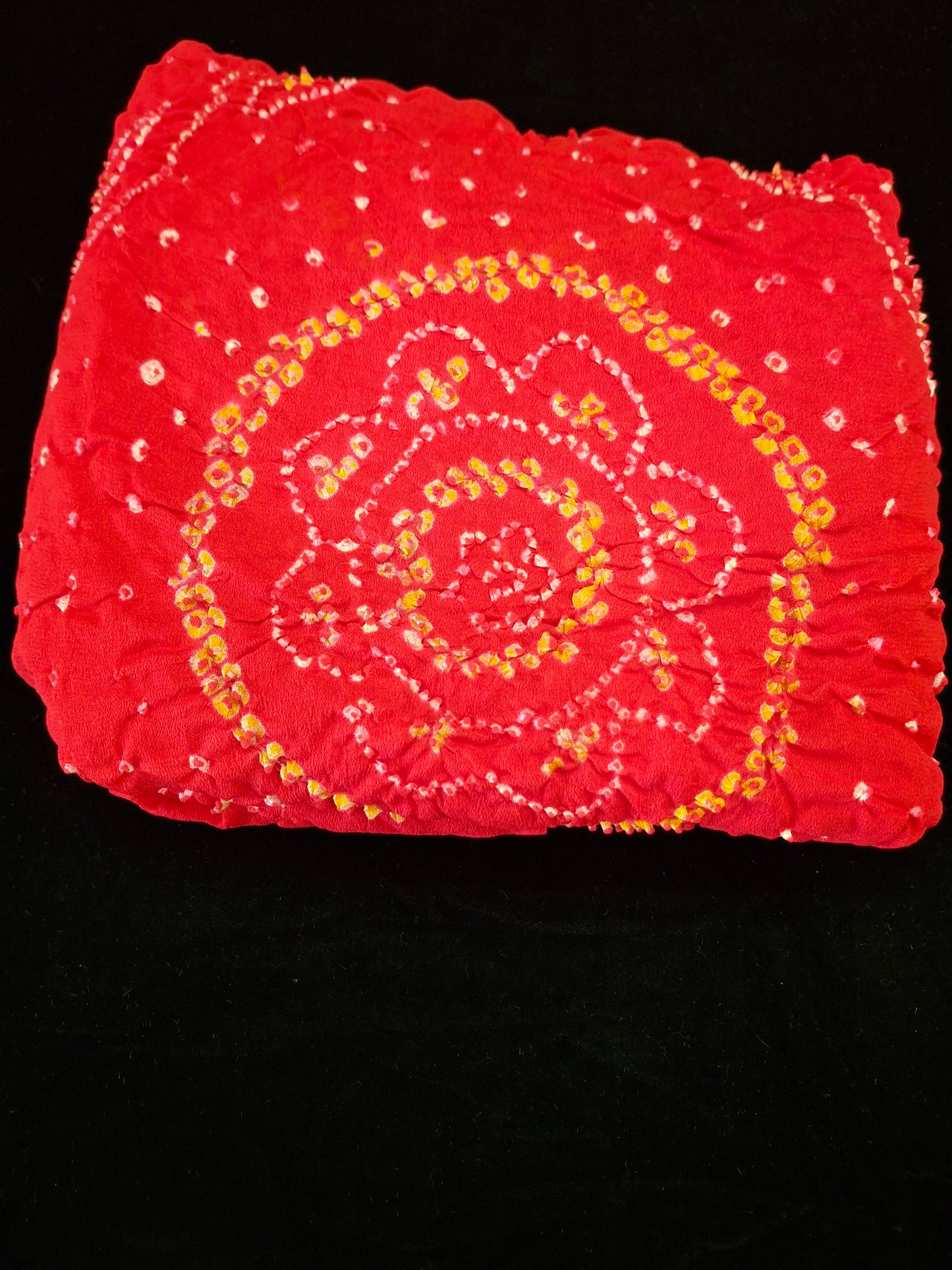 Pure crepe silk Rai Bandhej saree