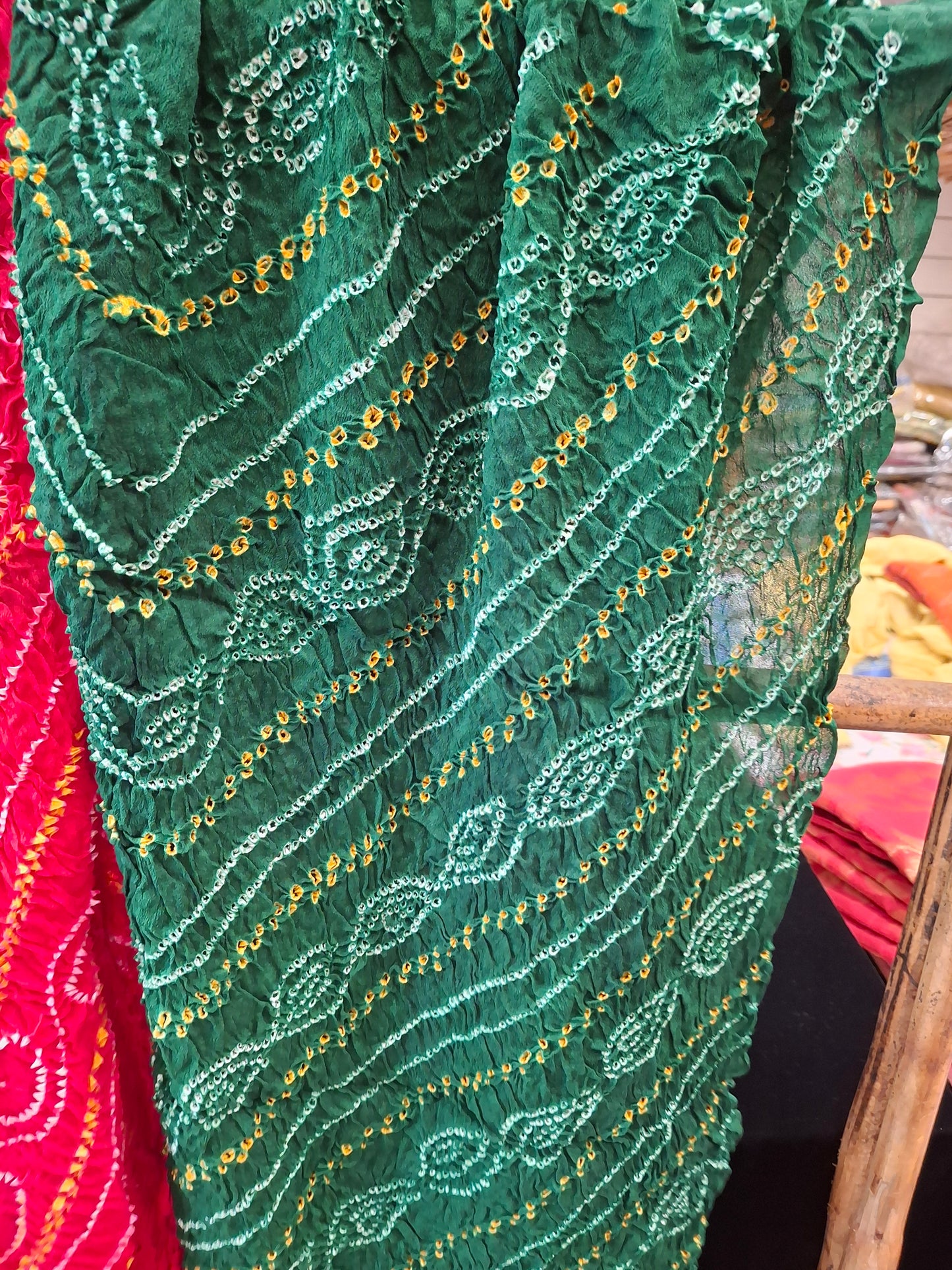 Pure crepe silk Rai Bandhej Dupatta