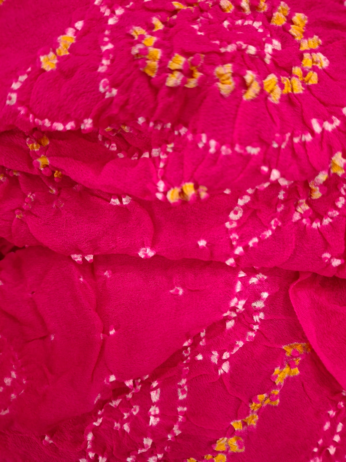 Pure crepe silk Rai Bandhej saree