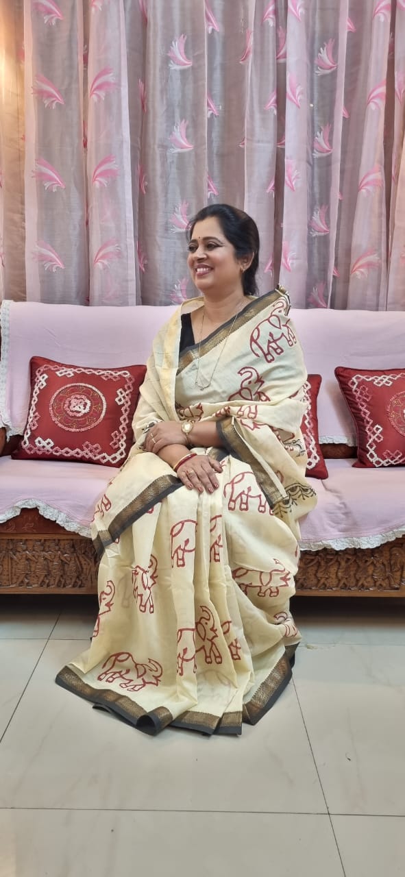 Pure Maheshwari silk saree