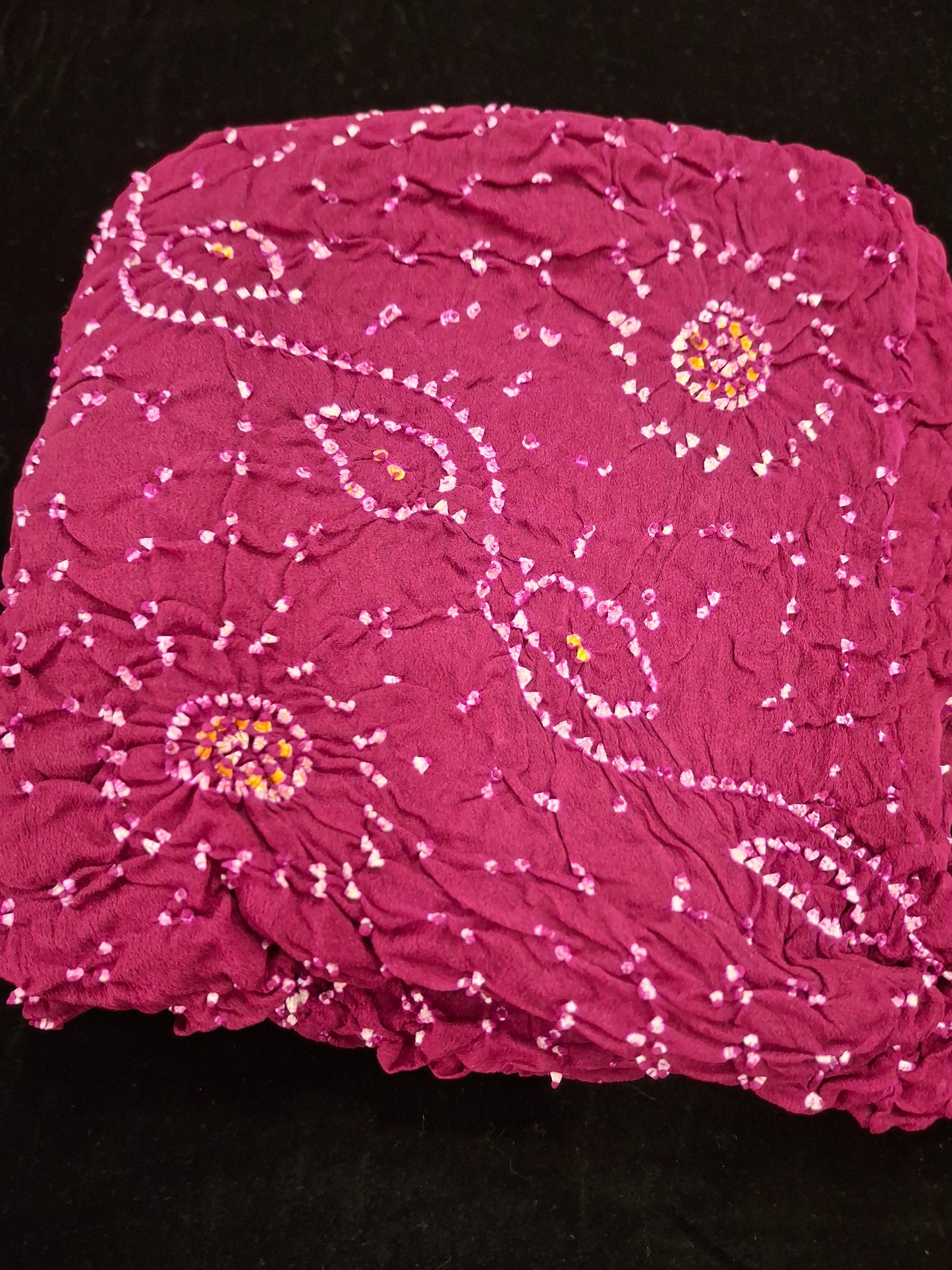 Pure crepe silk Rai Bandhej saree