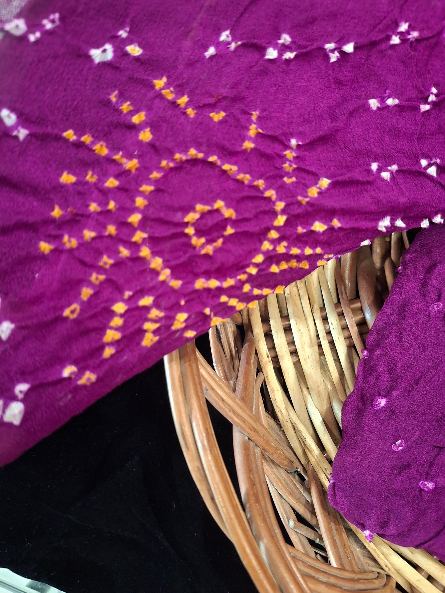 Pure crepe silk Rai Bandhej saree