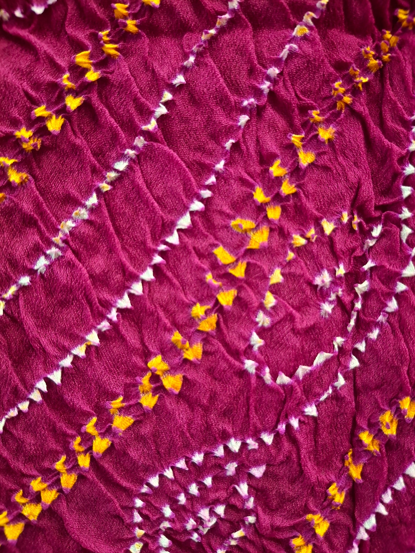 Pure crepe silk Rai Bandhej saree