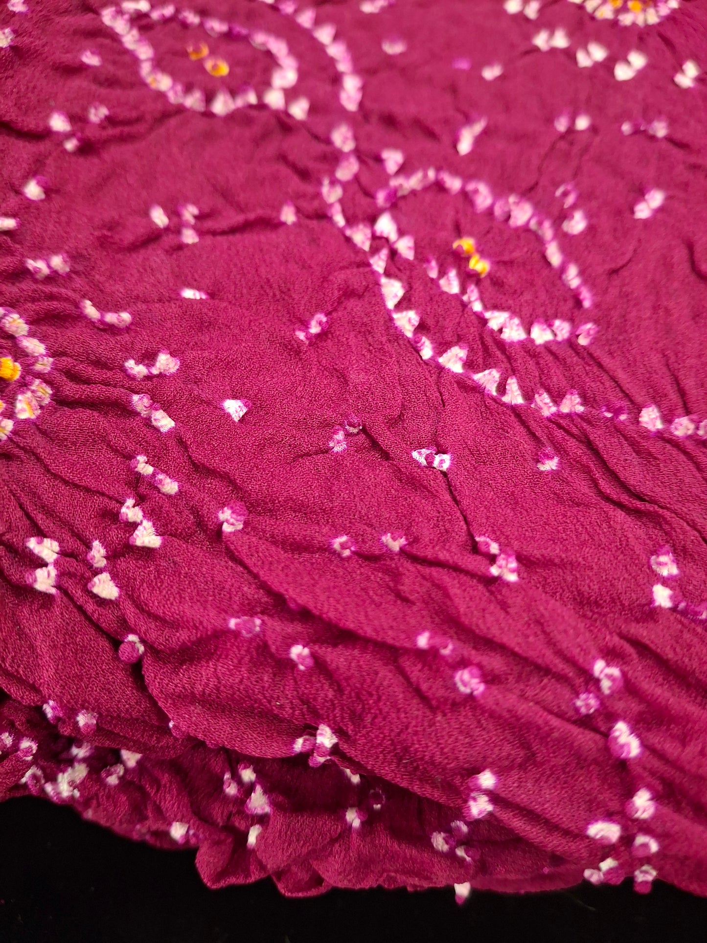 Pure crepe silk Rai Bandhej saree