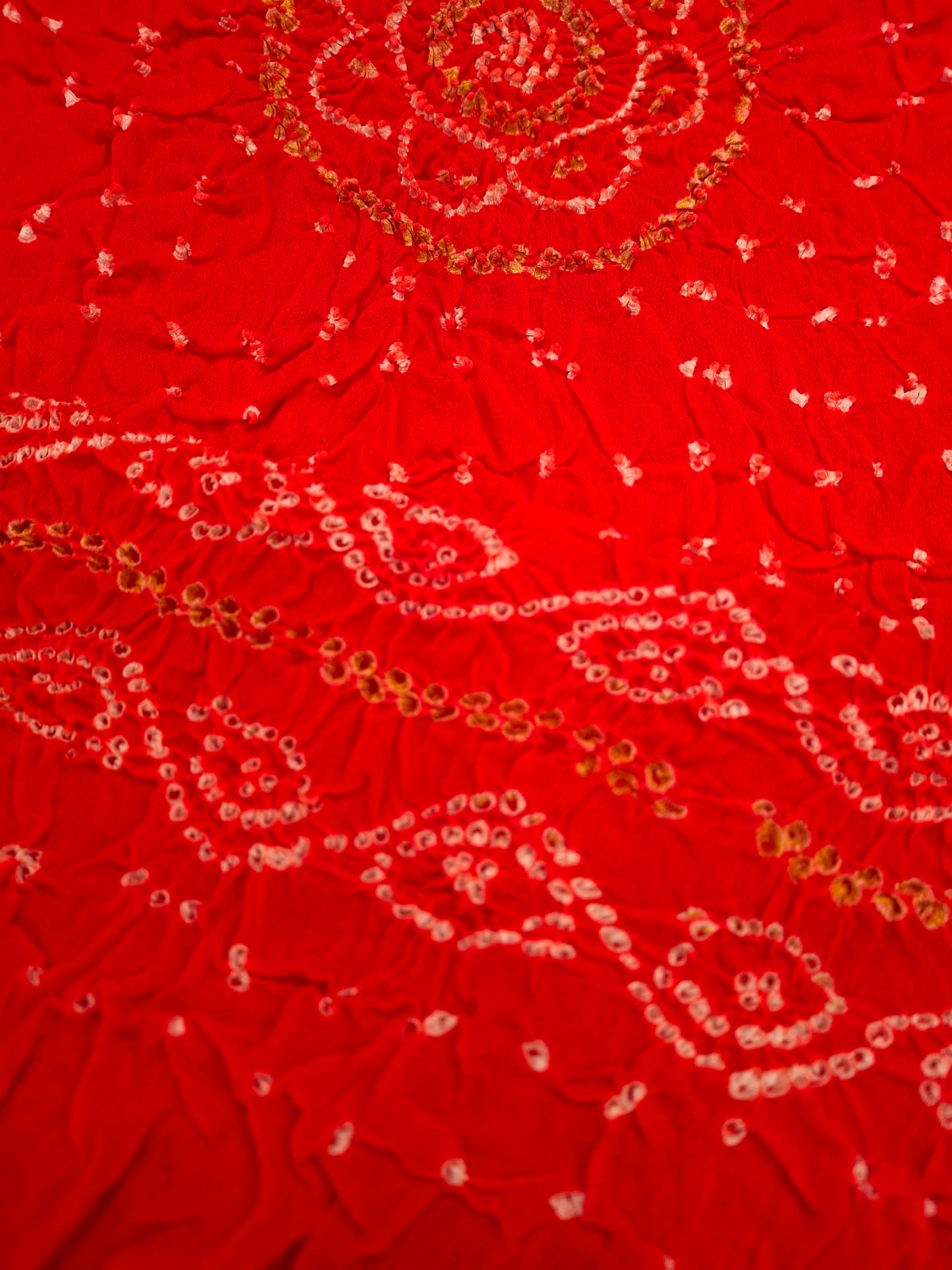 Pure crepe silk Rai Bandhej saree