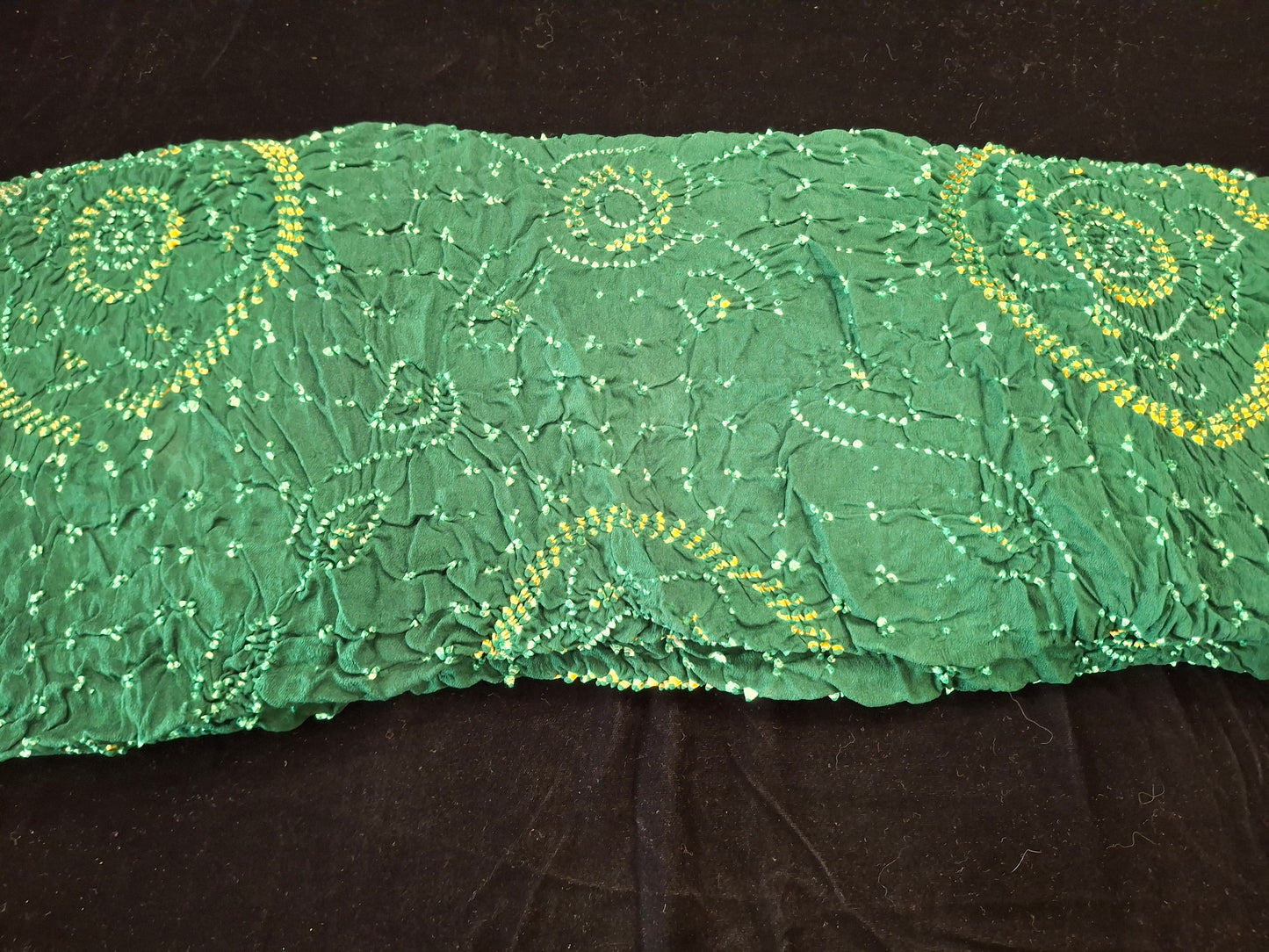 Pure crepe silk Rai Bandhej saree