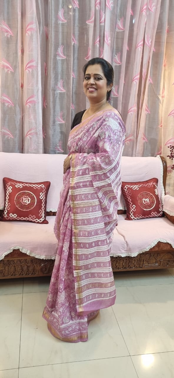 Pure Maheshwari silk saree