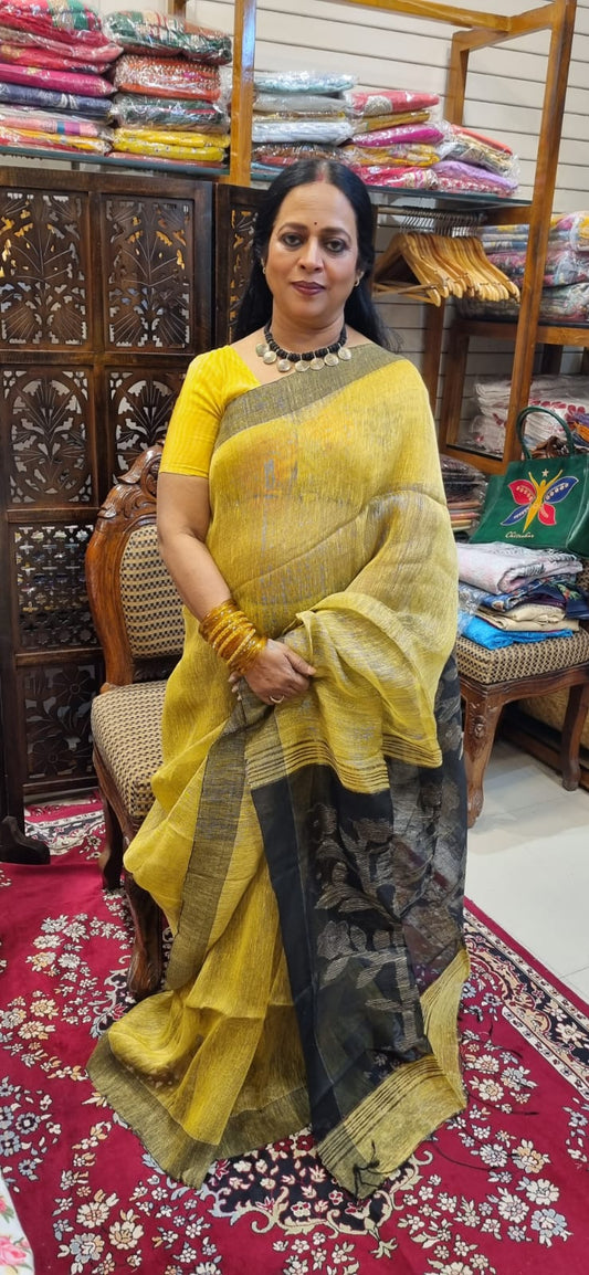 Linen Jamdani saree