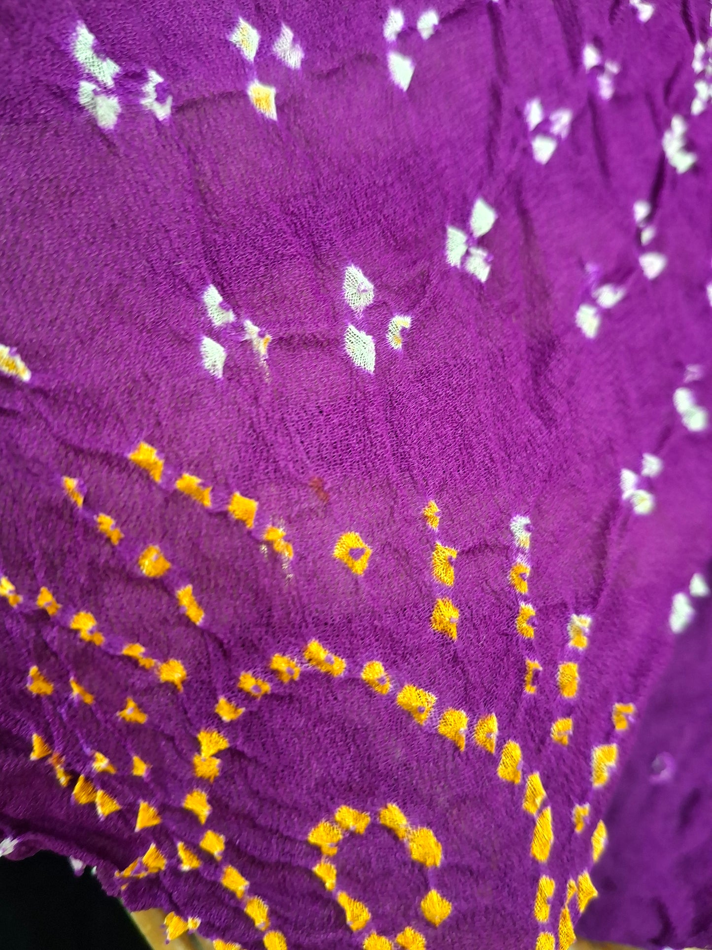 Pure crepe silk Rai Bandhej saree