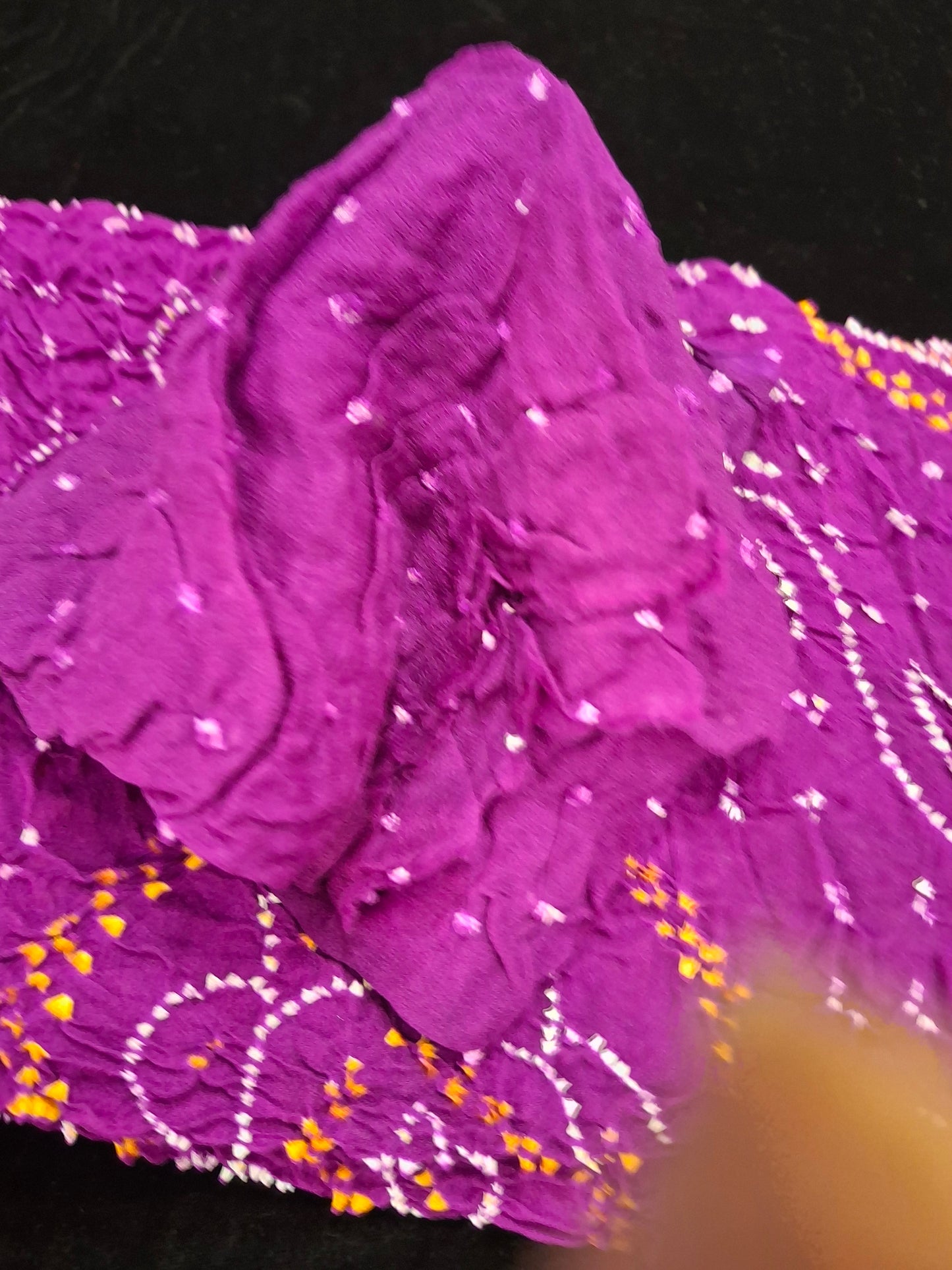 Pure crepe silk Rai Bandhej saree