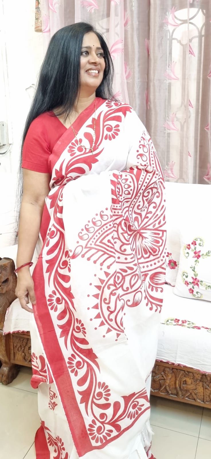 Pure Mul cotton screen printing saree