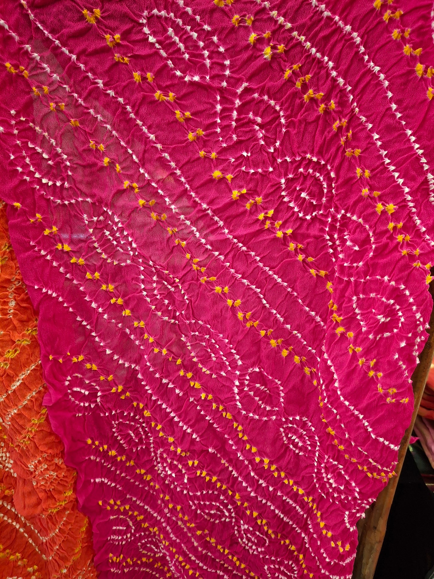 Pure crepe silk Rai Bandhej Dupatta