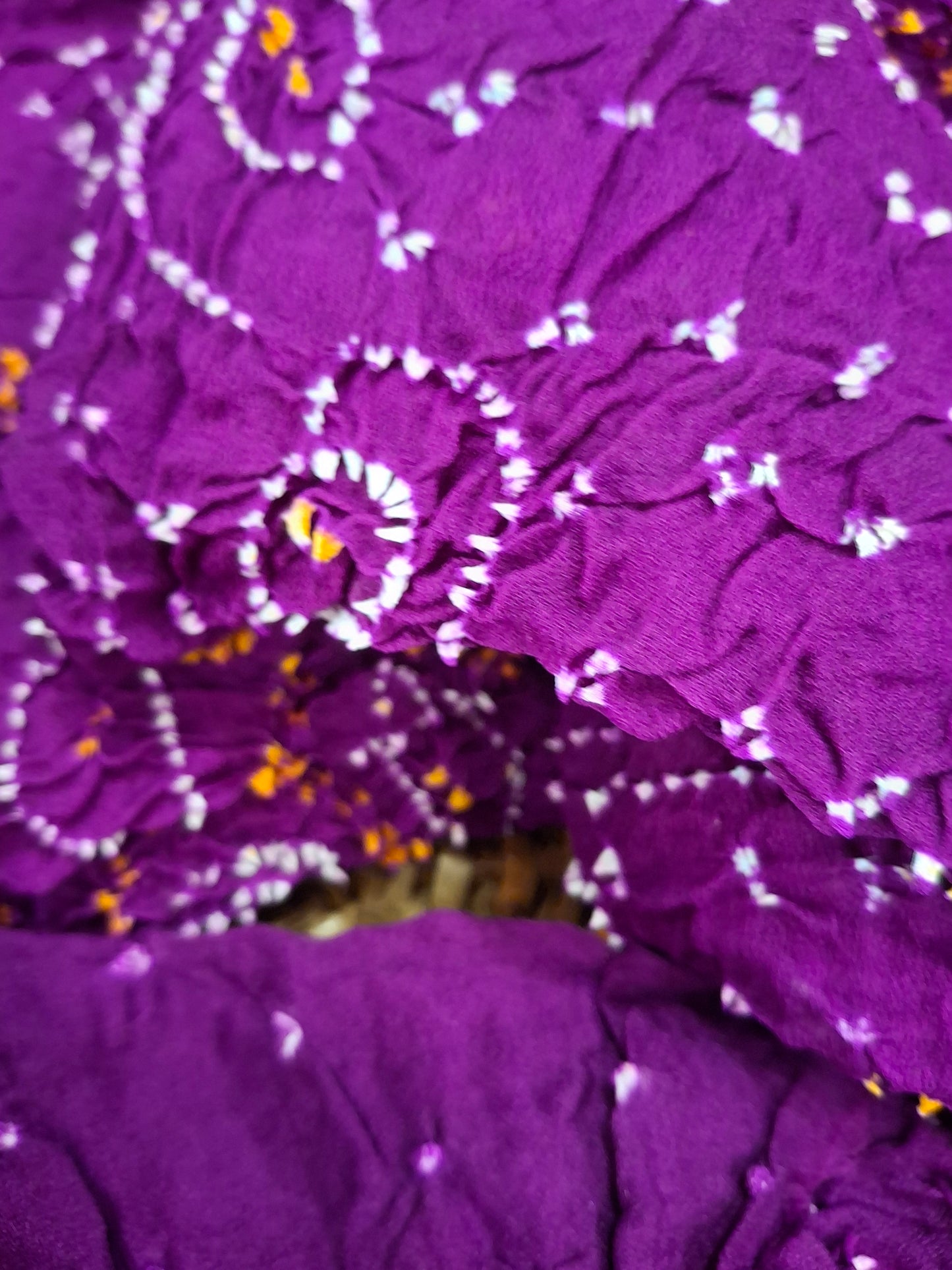 Pure crepe silk Rai Bandhej saree