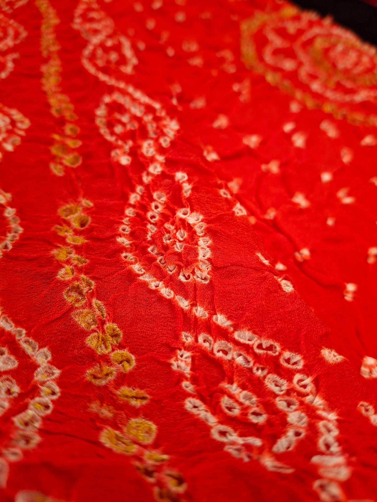 Pure crepe silk Rai Bandhej saree