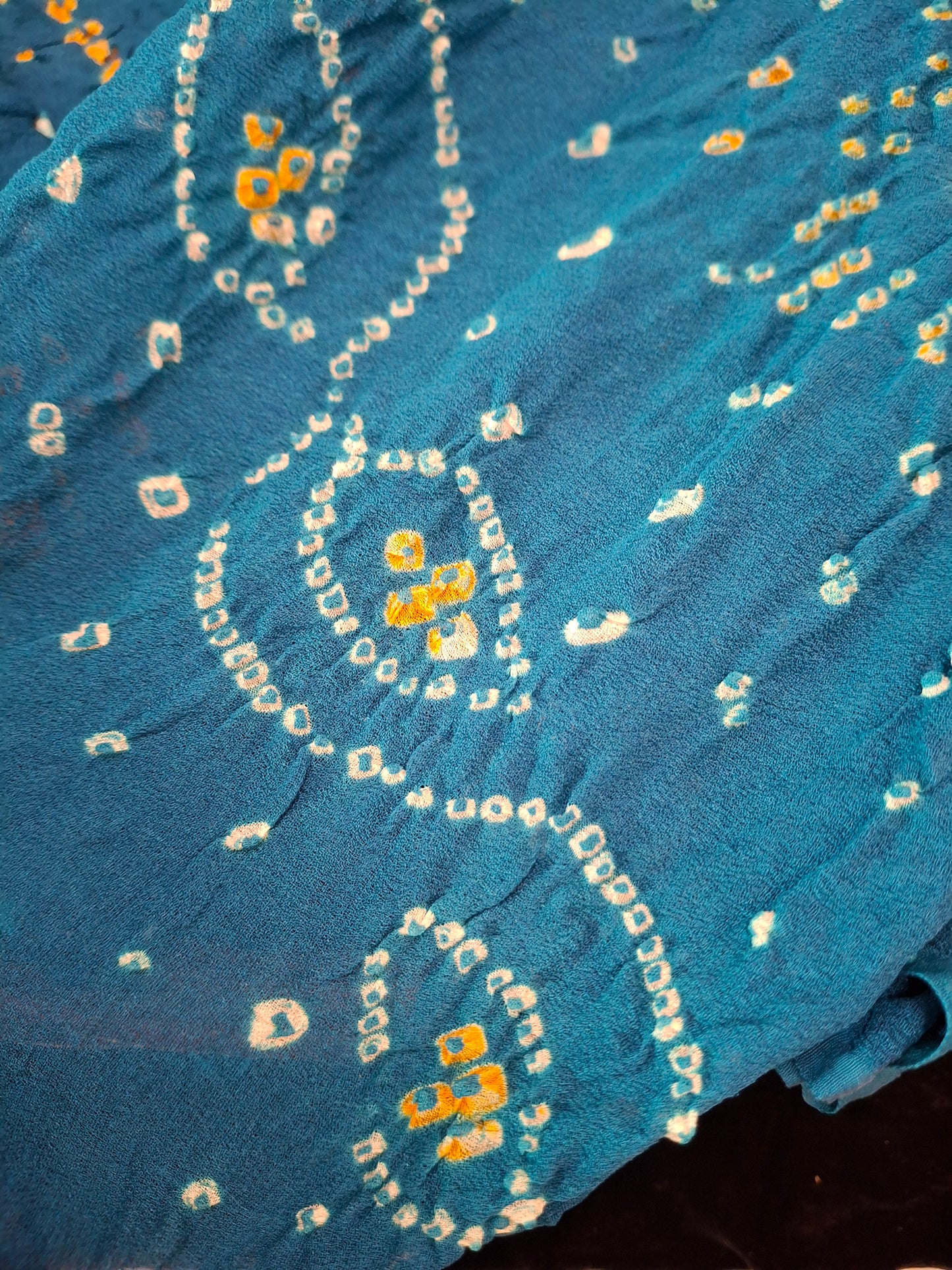 Pure crepe silk Rai Bandhej saree