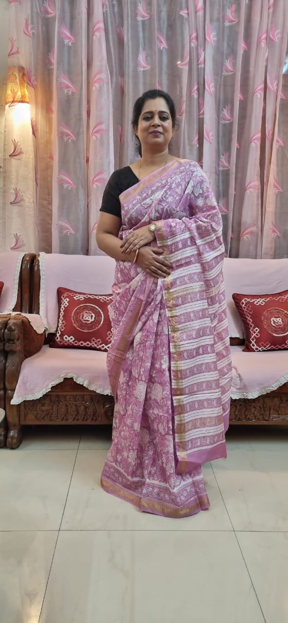 Pure Maheshwari silk saree
