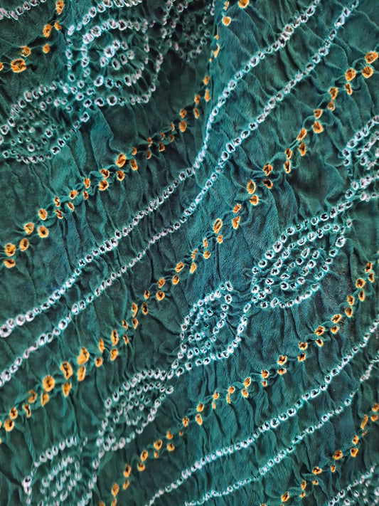 Pure crepe silk Rai Bandhej Dupatta