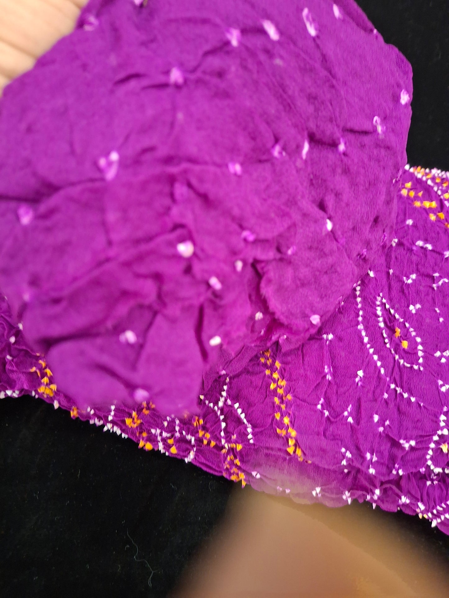 Pure crepe silk Rai Bandhej saree