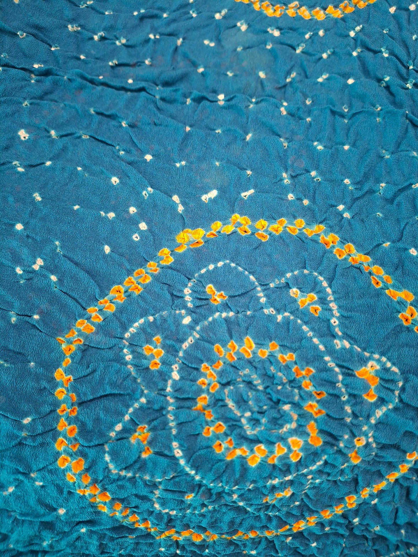 Pure crepe silk Rai Bandhej saree
