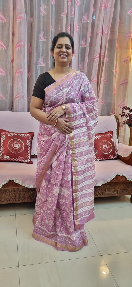 Pure Maheshwari silk saree
