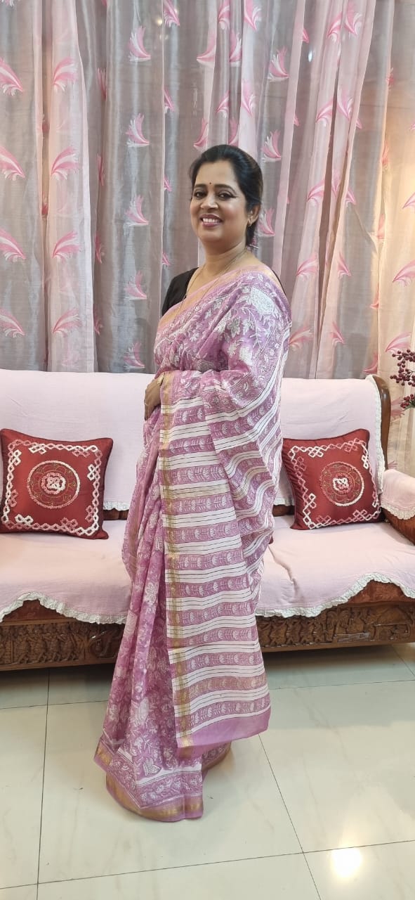 Pure Maheshwari silk saree