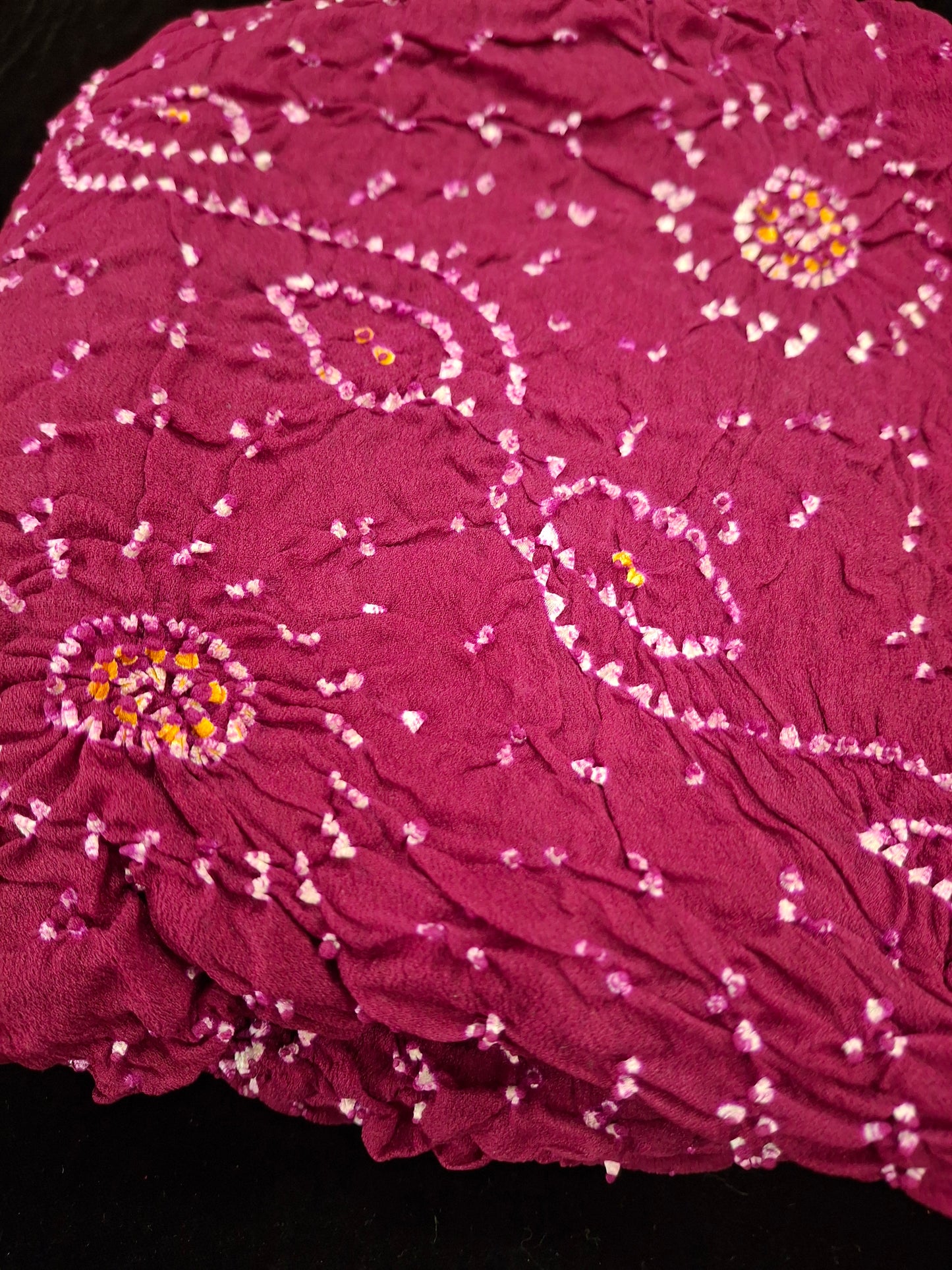 Pure crepe silk Rai Bandhej saree