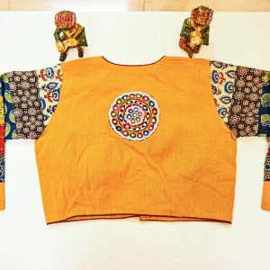 Ajrakh patchwork work blouse
