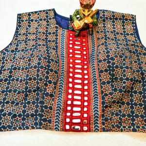 Ajrakh Mirror work Embroidery
