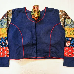 Ajrakh patchwork work blouse