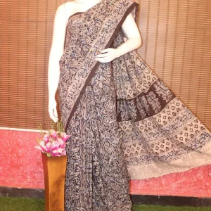 Pure Cotton Kalamkari Hand Blcok Print Saree