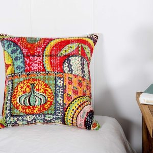 kantha Stitch Cushion Cover single 4