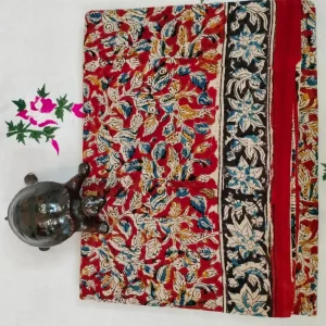 Pure cotton kalamkari Hand Block print saree