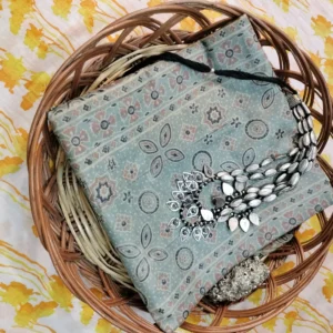 Pure tussar ajarak hand block print saree with silk mark type 4