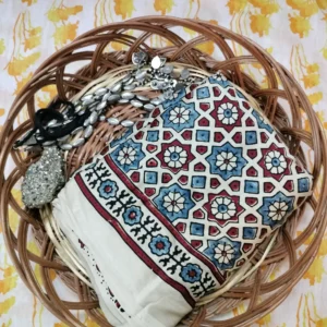 Pure Dola Silk ajarak hand block print type 1