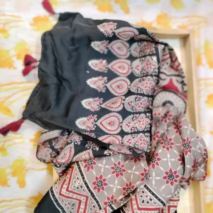 Modal silk Ajarak hand block print Stole Type 7