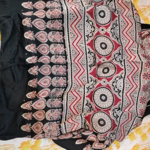 Modal silk Ajarak hand block print Stole Type 8