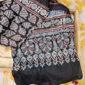 Modal silk Ajarak hand block print Stole Type 15