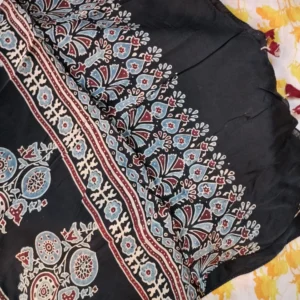 Modal silk Ajarak hand block print Stole Type 16