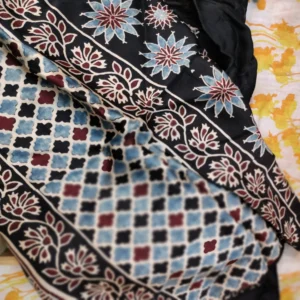Modal silk Ajarak hand block print Stole Type 17