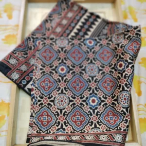 Modal silk Ajarak hand block print Stole Type 19