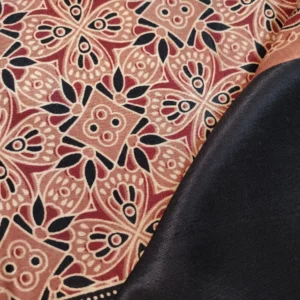 Pure Gajji silk ajarak hand block print stole type 4