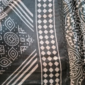 Pure Gajji silk ajarak hand block print stole type 5